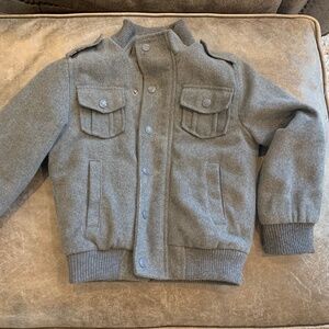Swiss Cross Boys Kids Bomber style Pea Coat Size 5 Gray